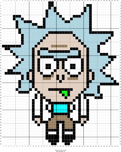 Rick C2c Graph Pixel Art Pixel Art Grid Anime Pixel Art