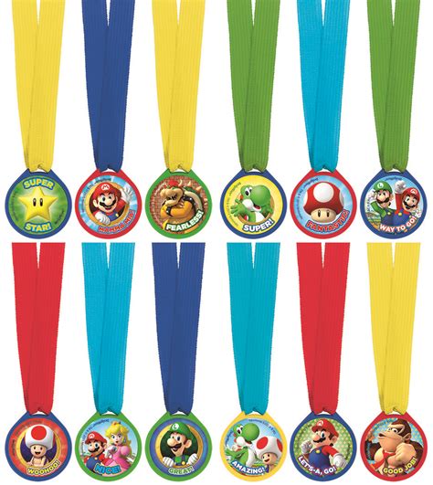 Super Mario Brothers Mini Award Medals Celebrating Party Hire And Party