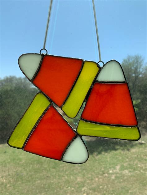 Candy Corn Stained Glass Suncatcher Etsy