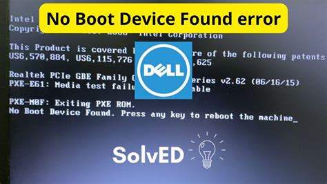 How To Fix No Boot Device Found Press Any Key To Reboot The Machine Dell Laptop Issue