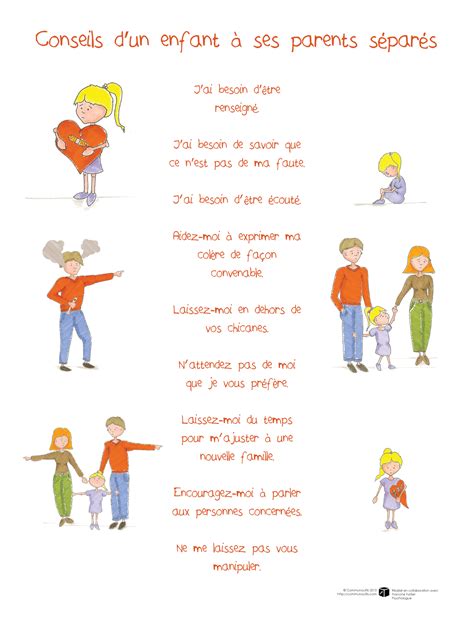 Affiche| Conseils d'un enfant à ses parents séparés - Communoutils