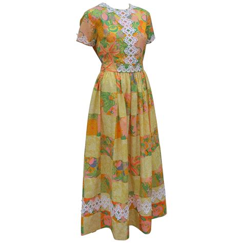Lilly Pulitzer Fruit And Floral Print Maxi Dress 1960s At 1stdibs