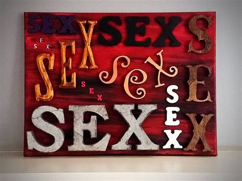 Sex Letters Mixed Media Canvas Collage Art Painting 12 X Etsy