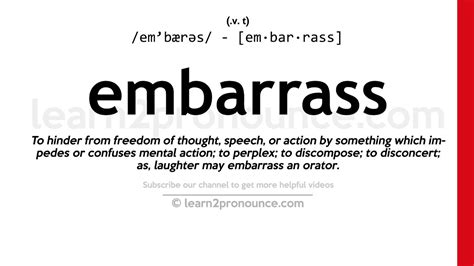 Pronunciation Of Embarrass Definition Of Embarrass Youtube
