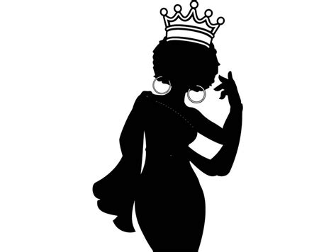 Black Women Silhouettes Nubian Princess Queen Afro Hair Etsy