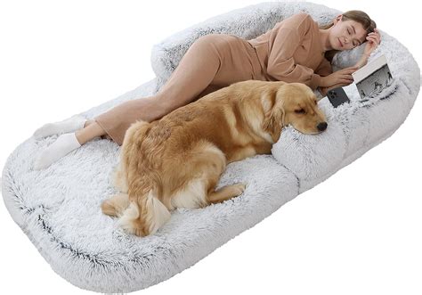 Yaem Human Dog Bed 71x45x14 Dog Beds For Large Dogs Foldable Faux