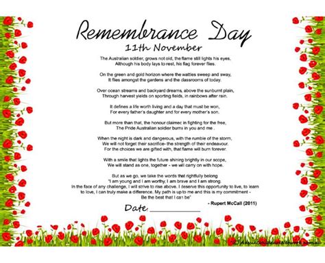 Remembrance Day Poem Aussie Childcare Network