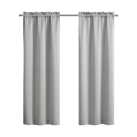 Mainstays Solid Grey Dawn Room Darkening Rod Pocket Curtain Panel Pair