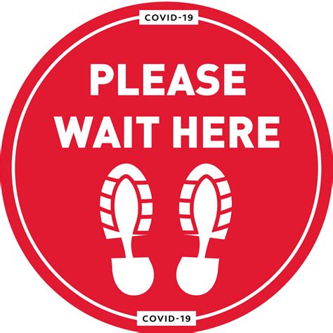 Please Wait Here Floor Vinyl — Protect Signs
