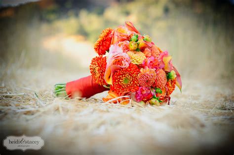 Maybe you would like to learn more about one of these? bright orange bridal bouquet spring summer wedding ...