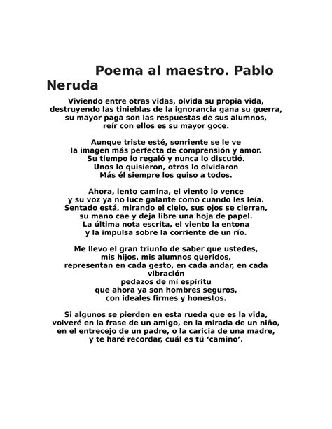 Poesia Poema Al Maestro De Pablo Neruda My Xxx Hot Girl