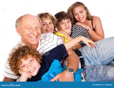 Familia Feliz Que Se Divierte Junto Foto De Archivo Imagen De Felicidad Americano 20039312