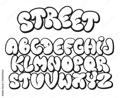 Bubble Graffiti Font Inflated Letters Street Art Alphabet Symbols