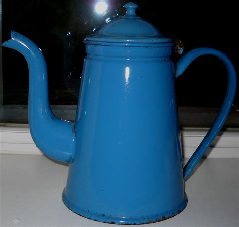 Blue Enamel Coffee Pot Free Shipping