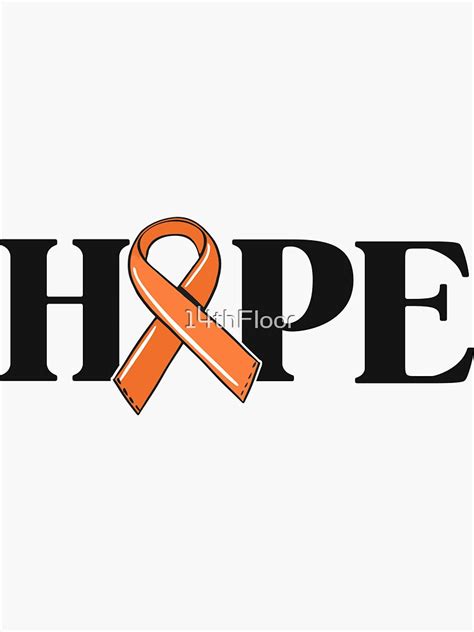 Leukemia Cancer Awareness Items Cancer Hope Orange Ribbon Sticker For