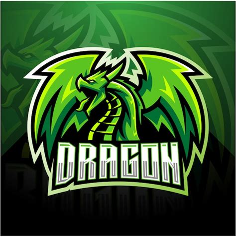 Logo De La Mascotte Dragon Esport Vecteur Premium