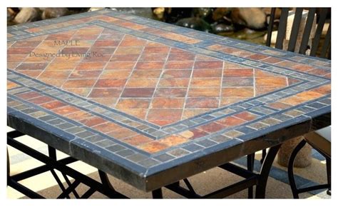 Stone Garden Patio Mosaic Slate Table 78 Maple Craftsman Los