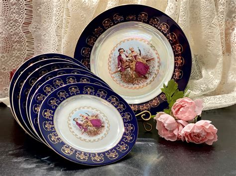 Victorian Dinner Plates Serving Tray Porcelain Platter Couple Etsy