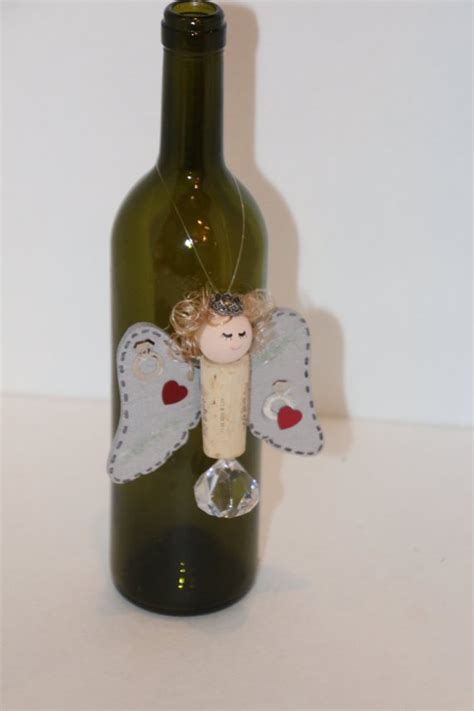 Engagement Angel Ornament Recycle Wine Cork Or Bottle Necklace Etsy