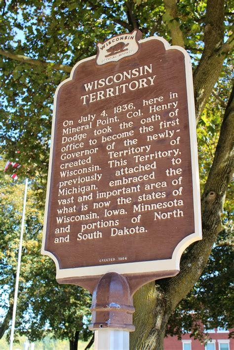 Wisconsin Historical Markers Marker 137 Wisconsin Territory