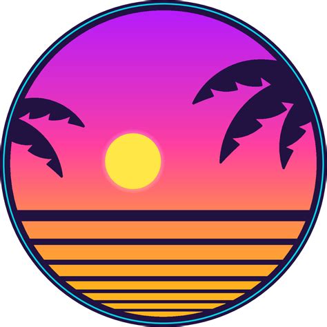 Retro Sunset With Palm Trees Sticker - Need For Speed World Icon png image