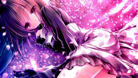 Fond d écran Anime Filles anime violet rose Yeux violets Ro Kyu Bu Kashii Airi fleur