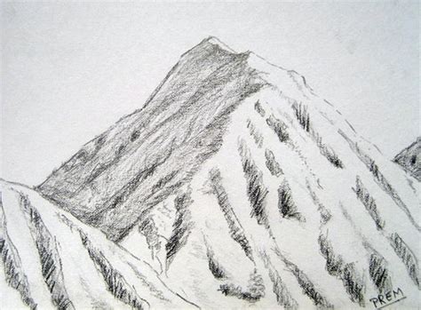 How To Draw Mountains With Pencil Easy Drawing Step