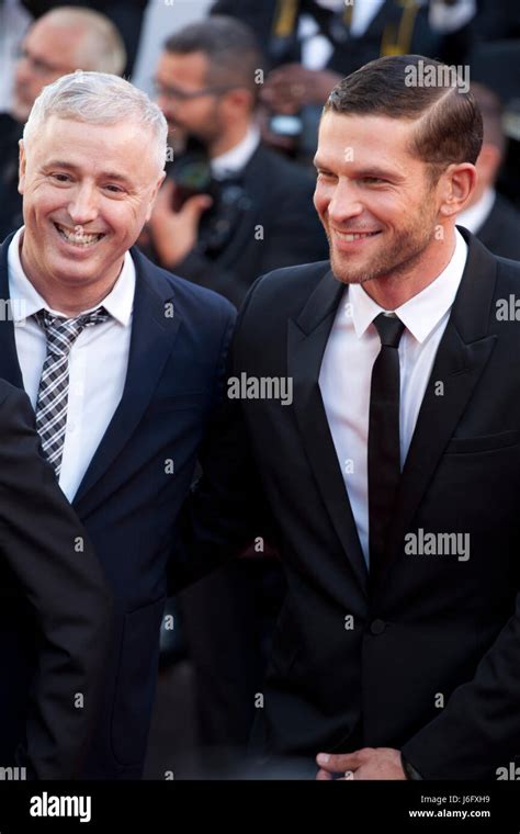 cannes france 20th may 2017 director robin campillo and actor arnaud valois at the 120 beats