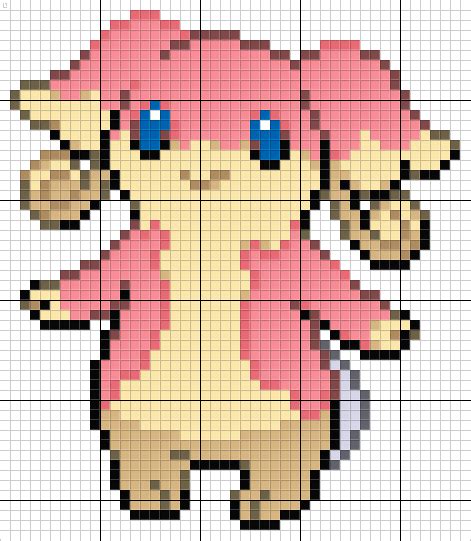 Audino Pokemon Pixel Art Pattern Pixel Art Pattern Pokemon Cross