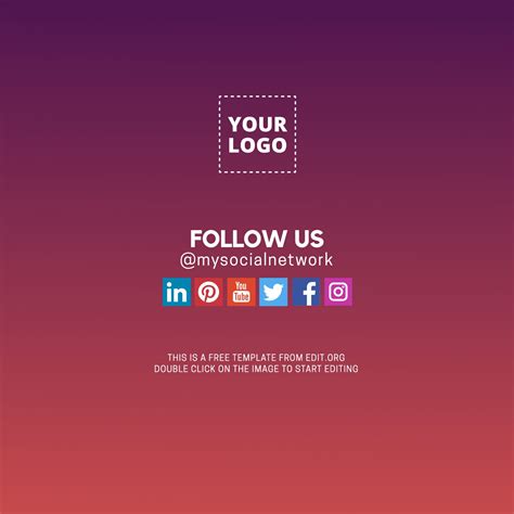 Simple Design To Advertise Your Social Media Profiles Change The Color