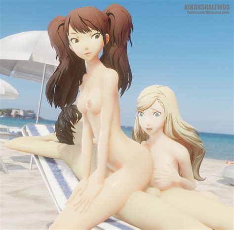 Rule 34 3d Ann Takamaki Atlus Beach Beach Chair Beach Umbrella Breasts Buttjob Completely Nude