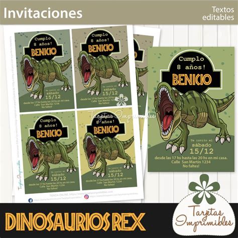 Lista 92 Foto Invitaciones De Dinosaurios Rex Para Editar Alta