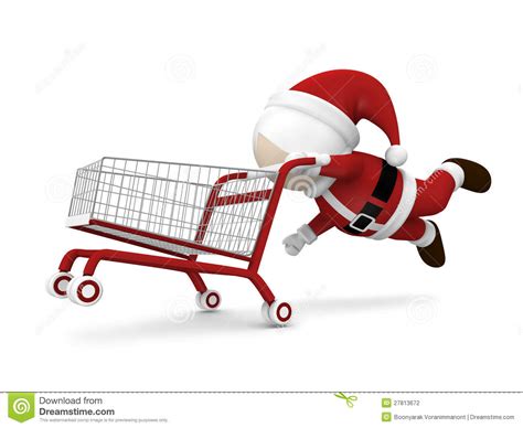 Santa Claus And Shopping Cart Stock Photography Image 27813672