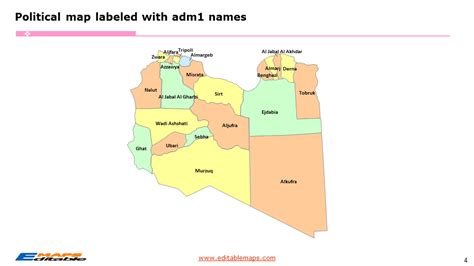 Libya Map With 22 Districts Editable Powerpoint Maps