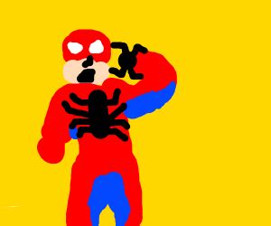 Spiderman Eating A Spider Drawception