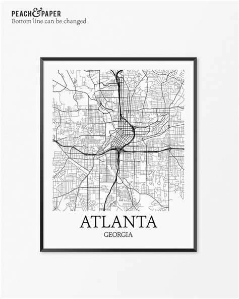 Atlanta Map Art Print Atlanta Poster Map Of Atlanta Decor Atlanta
