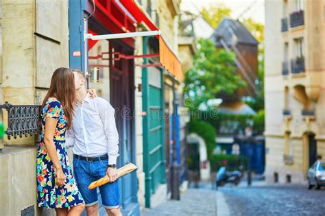 Young Romantic Couple Having A Date On Montmartre Stock Photo Image