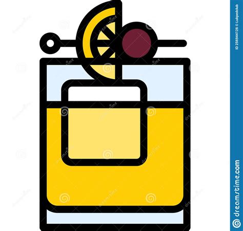 Whiskey Sour Cocktail Icon Alcoholic Mixed Drink Vector Stock Vector Illustration Of Glass