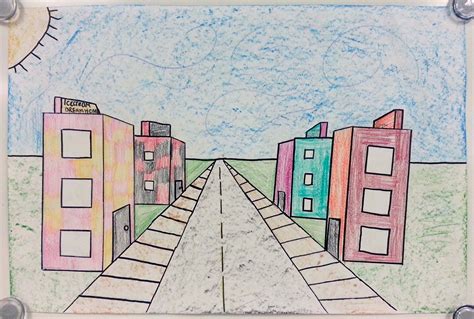 One Point Perspective City One Point Perspective City By