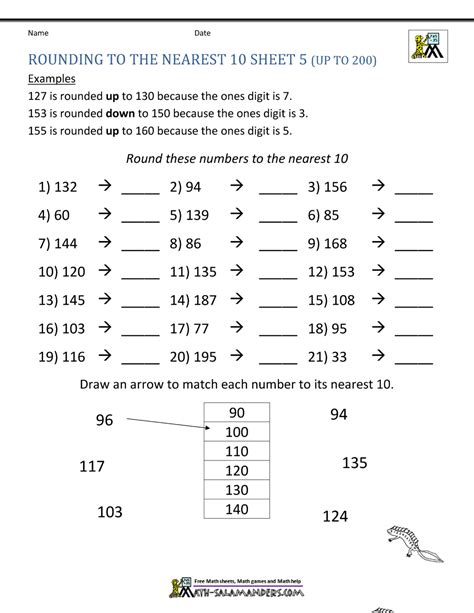 Rounding Worksheets To The Nearest 10