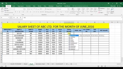 Salary Slip Format In Excel With Formula Marstk