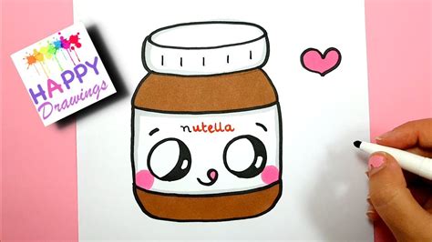1920x1080 how to draw a youtube logo cute, easy step by step drawing lessons. How To Draw Cute Kawaii Nutella Jar step by step - EASY ...