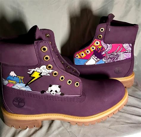 Art Hand Painted Timbs I Made On Commission Streetwear
