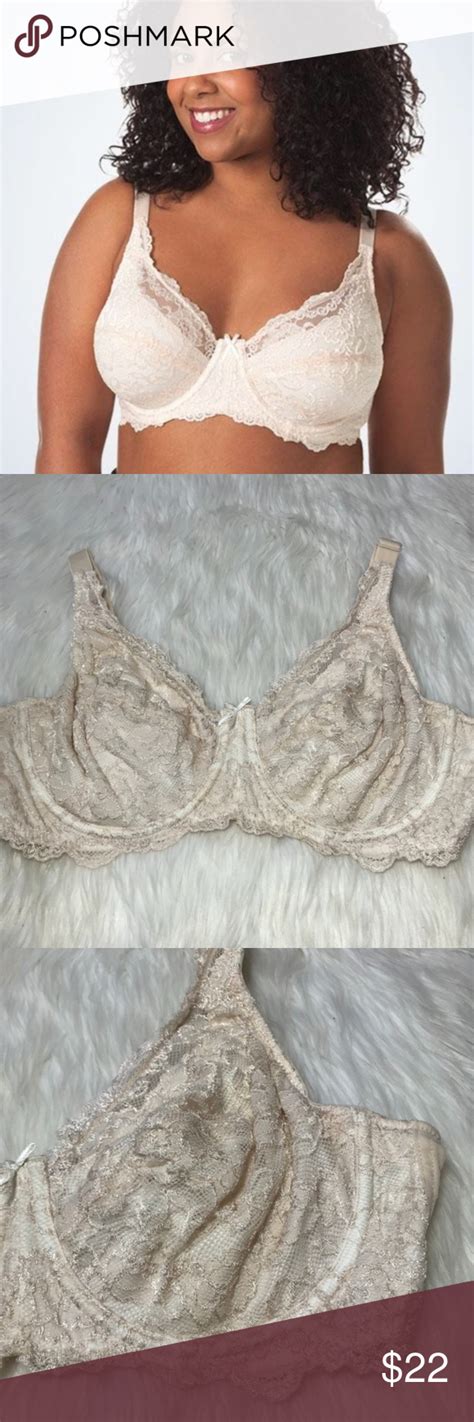 Tan Lace Unlined Full Coverage Bra 42C Full Coverage Bra Clothes