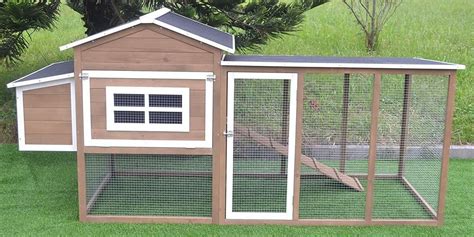 New 87 Wood Hen Chicken Duck Poultry Hutch House Coop Cage With