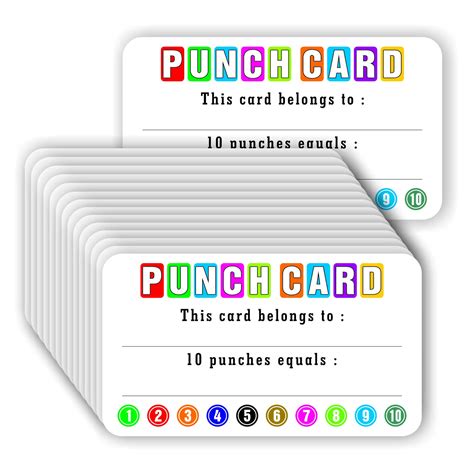 buy parth impex punch cards pack of 100 incentive loyalty reward card for classroom business