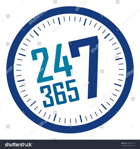 Blue 24 7 365 Service Is Available Year Round Sticker Badge Icon