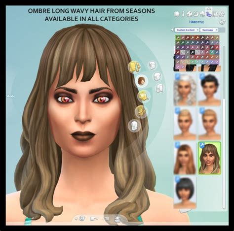 Mod The Sims Ombre Long Wavy Hair 56 Recolours Seasons Required By
