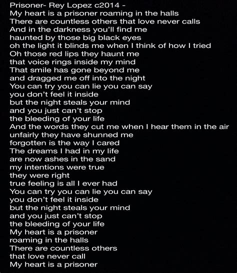Lyrics To My Latest Song Prisoner A True Love Story Which Is Now A Dance Tune On