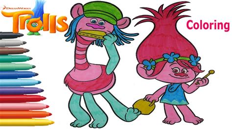 Dreamworks Trolls Movie Coloring Book Poppy And Cooper Markers Speed